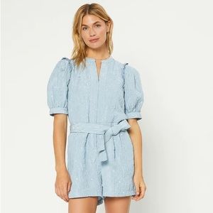 NWT Current Air Floral Jacquard Belted Romper